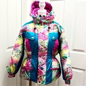 Vintage 1994  Ski Suit 2-Piece Set Pink Teal | Youth 15